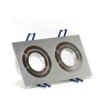 Spot 2 aros rectangular x2 focos níquel basculante