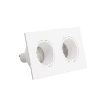 Xanlite - Spot 2 têtes GU10 50W 2700K Carré orientable Blanc IP20 - SP502TCAB