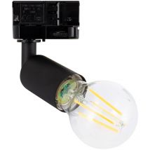Spot à Douille sur Rail Triphasé Oasis pour Ampoule E27 Noir