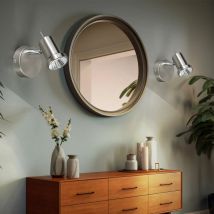 Etc-shop - Spot applique murale applique murale spot lampe spot mural, spot mobile, nickel mat, led 5W 400Lm blanc chaud, HxLxL 8x10x12cm, lot de 2