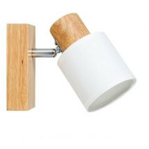 Ostaria - Spot Aria en bois et tissu blanc