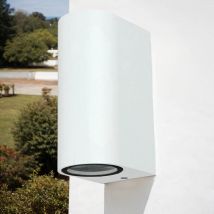 Licht-erlebnisse - Applique d'extérieur aalborg blanche au design moderne en forme de cylindre Up&Down étanche IP44 2xGU10 - noir