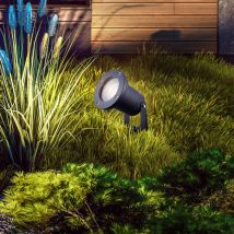 Globo Lighting - Spot de jardin avec piquet de terre éclairage d'allée lampe d'extérieur électrique extérieure grise avec prise, verre aluminium