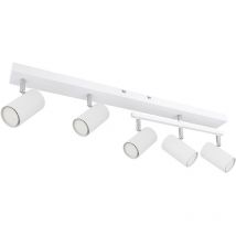 Globo Lighting - Spot de plafond, blanc Spot de plafond, blanc, spot 5 flammes, flexible, spots flexibles, métal scandinave, 5x douilles GU10, LxPxH
