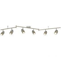 Licht-erlebnisse - Spot de plafond en métal GU10 IP44 orientable en argent mat, spot rétro allongé, plafonnier