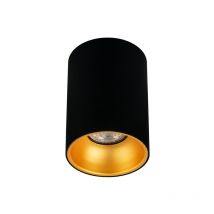 Edo Solutions - Spot de plafond en saillie zama GU10 rond noir et or IP20 EDO777343
