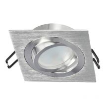 Edo Solutions - Spot de plafond encastrable ceri 1 sq IP20 carré argenté EDO777137