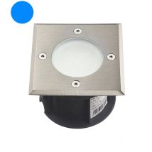 Leclubled - Support Spot led Encastrable Bleu 1,5W 110lm 120° Étanche IP67 Carré - perçage 85mm Diffuseur Dépoli