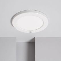 Ledkia - Dalle led Ronde 18W cct Sélectionnable Slim Surface avec Détecteur de Présence pir Coupe Ajustable Ø75-205 mm Blanc