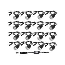 Spot encastrable exterieur 16 kits d'éclairage principal de plate-forme de LED φ32mm IP67 imperméabilisent la basse tension 12V - Lumière chaude
