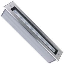 Zambelis - Spot Encastrable Extérieur de Sol Rectangulaire led 9W IP67 Inox 45 deg - Blanc chaud - 3000K