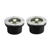 Spot Encastrable Extérieur Sol Lampe Enterrée 2 Pack 3w Ip65 Lampes De Sol Encastrées Lampe D'Éclairage De Jardin Extérieur Pour Chemin Cour Garage, 