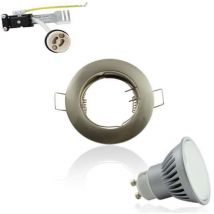 Superled - Spot encastrable GU10 Rond Aluminium fixe 7W 5500K Angle Large 120°