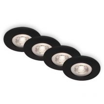 Briloner - Set de 4 Pièces Spots Encastrables led, Ø9 cm, 4x led, 4,9 w, 480 lm, Matt Black
