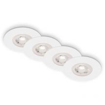 Lot de 4 spots LED encastrables pour salle de bain, intensité lumineuse réglable par interrupteur, Ø 9 cm 4x4,9W 480lm blanc