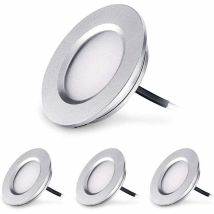 Fdc - Spot Encastrable Led Extra Plat 3 W 12 V Led Encastré Plafonnier Rond Dimmable 240 Lumen Blanc Chaud Ip44 Pour Salle De Bain Salon Cabine Bateau