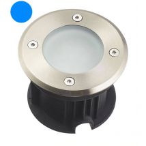 Leclubled - Support Spot Encastrable Sol Bleu 2W DC12V Étanche IP67 Rond - perçage 85mm Diffuseur Dépoli