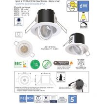 Bf Light - Spot encastré 6 Watts Orientable 360° Finition blanc mat bf-light BF-EVO6