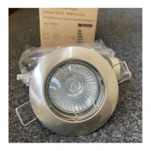 Spot encastré halogene 50W ø 78mm fixe collerette nickel avec lampe GU10 2700K et douille 230V IP20 disk eco Aric 4528