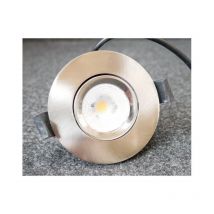 Spot encastré LED 6.5W BBC gris alu brossé Ø 90x40mm 4000K 550lm alim 230V dimmable 60° IP20/65 STORM ISO TRAJECTOIRE