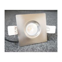 Spot encastré led 8.5W bbc alu brossé carré 90x90mm 4000K 640lm alim 230V dimmable 60° IK08 IP65 Storm IP65 Trajectoire