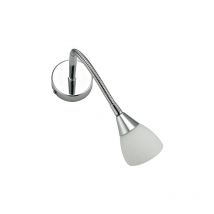 Applique F1 in metallo cromato e vetro con braccio flessibile - Cromo