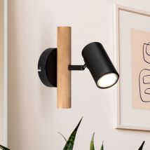 Applique murale spot mural couloir lumière chambre lampe bois métal spot