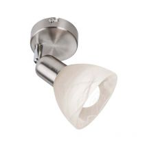 Nino Leuchten - Spot led 1 vantail Daytona nickel, verre alab.blanc incl.1xE14,3W, led l: 10cm, verre 10cm faux