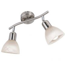 Nino Leuchten - Spot led 2 ailes. Daytona nickel, verre alab.blanc avec 2xE14.3W, led l: 20cm, verre 10cm faux