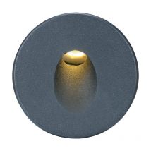 Spot led 3W Encastrable Mural Rond Noir IP44 R1 cct