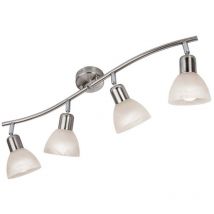 Nino Leuchten - Spot led 4 ailes. Daytona nickel, verre alab.blanc avec 4xE14.3W, led l: 70cm, verre 10cm faux