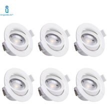Eclairage Design - spot à led encastré réglable 5W 4000K blanc naturel 6 pièces