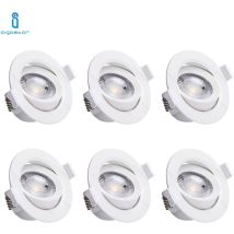 Spot À Led Encastré Réglable 5w 3000k Blanc Chaud 6 Pièces