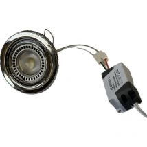 Spot led 6W encastré ø 82mm chrome orientable 25° avec lampe 3000K GU5.3 12V et driver 230V Brumberg 2034.02