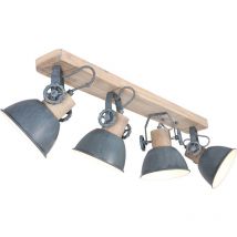 Plafonnier rétro filament réglable salon bois spot gris clair dans un ensemble comprenant des ampoules LED