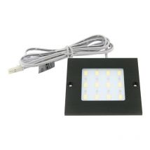 Spot led carré 12v extra-plat - Décor : Argent - Dimension : 85 x 85 mm - Epaisseur : 5 mm - Flux lumineux : 280 lm - Puissance : 4 w - Température