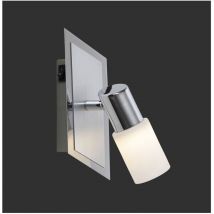 Iperbriko - Spot Led Chrome et Verre Blanc H20 cm