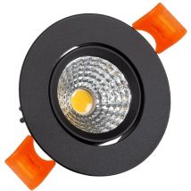 Spot Downlight LED 15W Rond COB CRI90 Coupe Ø 90 mm Noir No Flicker 2700K Blanc chaud