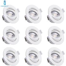 Aigostar - spot led encastrable réglable 5W 3000K blanc chaud 9 pièces