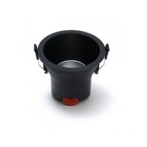 Spot led Encastrable D90 9W IP44 Rond Noir V1 - Blanc neutre - 4000K