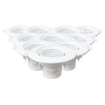 Spot led Encastrable Orientable Rond Blanc 8W (Pack de 10) - Bla
