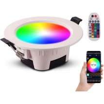 Spot led Encastrable rgb Couleur Luminosité Réglable 700 Lumens avec Télécommande pour Salon Salle de Bain Cuisine Exposition Couloir,5W (lot de 1)