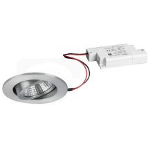 Spot Led Encastrable Rond Avec Convertisseur Ip20 230 V 7 W 4000 K 770 Lm 38° Orientable 30° Intensité Variable Aluminium Mat