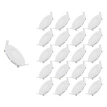 Spot led Encastrable Rond blanc 12W (Pack de 20) - Blanc Chaud 2300K - 3500K Silamp