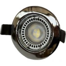 Spot led 6W encastré ø 82mm chrome orientable 25° avec lampe 3000K GU5.3 12V et driver 230V Brumberg 2169.02