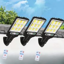 Spot led extérieur solaire avec détecteur de mouvement [Pack de 3], spots extérieurs solaires puissants, IP65