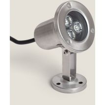 Spot led Fixation au Sol Inox 12V 3W 6000K Blanc froid