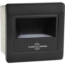 Spot led mural carré noir avec détecteur micro-ondes 2W (Eq. 16W) 4200K Dim. 86x86mm
