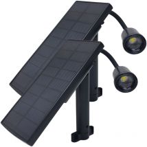 Spot led Solaire 2,1W Orientable avec Zoom 6000K Lot de 2 u.