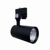 Spot led sur Rail 30W 80° Compact Triphasé noir - Blanc Chaud 2300K - 3500K Silamp